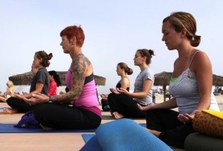 Yoga class women's group